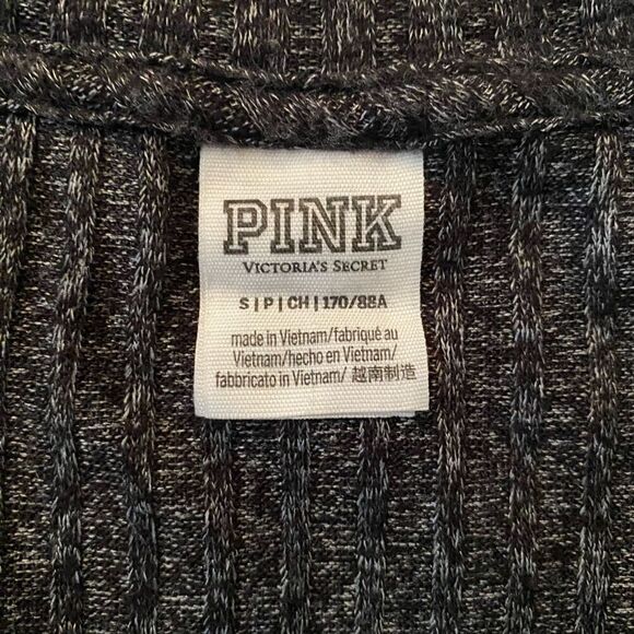 Victoria’s Secret Pink women S v-cut ribbed Longsleeve top black - Picture 6 of 9